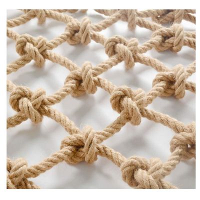 Hemp Rope Net Hemp Cargo Net Climbing Growing Decoration Netting Heavy Duty Cargo Net Hemp Rope Net Grid Playground Swing Balcony Playset Railing 6mm (Color : Yellow, Size : 4X6m(13.12X19.68ft))