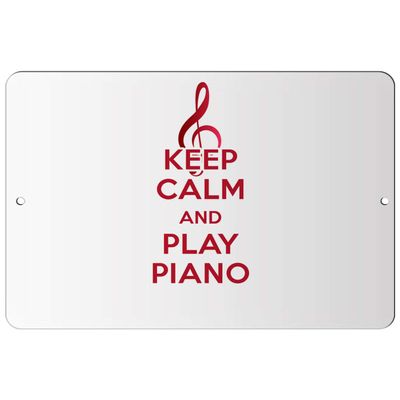 Makoroni - Keep Calm and Play Piano - 12"x18" Aluminum Novelty Fun Street Sign, DesT92