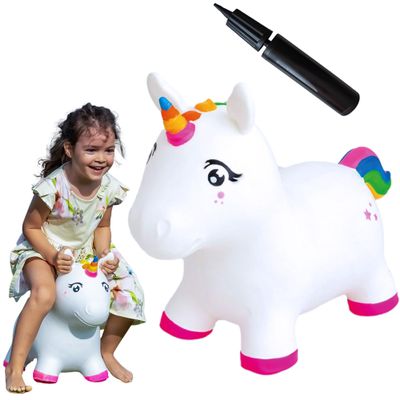 GERARDO'S Ride-On Unicorn | Kids Bouncy Animal Hopper | Toys for Toddler Girls & Boys | Inflatable Unicorn Includes Birth Certificate & Hand Pump
