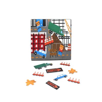 Cars, Trucks and Builders Tatro Go! | 16 pc Magnetic Travel PLAYSET | Hand-Built 1 Soft Touch Foam + 15 Magnet Images with Clear Laminate Coating for Easy Care | Water Resistant, Child Safe.