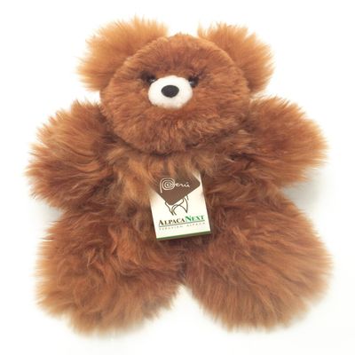 AlpacaNext Soft and Cuddly Baby Alpaca Teddy Bear - 12 inch. Premium Alpaca Stuffed Animal Handmade on Genuine Alpaka Fur. Cute Bear (12 inches, Brown)