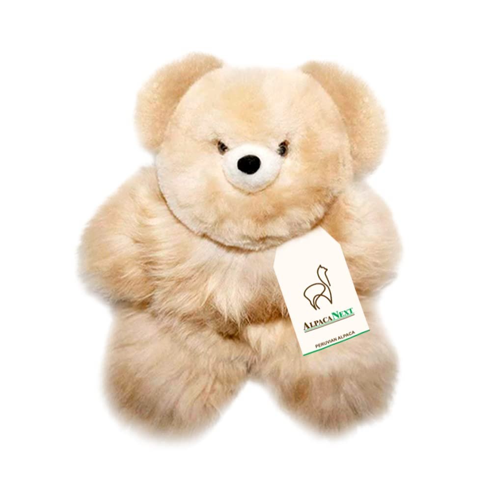 AlpacaNext Soft and Cuddly Baby Alpaca Teddy Bear - 18 inch. Premium Alpaca Stuffed Animal Handmade on Genuine Alpaka Fur. Cute Bear (18 inches, Beige)
