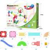 PicassoTiles Magnetic Tiles Marble Run Building Blocks Rainbow Color with Slide Drop Funnels Tubes STEM Educational Toy Set Compatible Durable Construction Kit for Kids Age 3+ Preschool Learning PTG40 view 3