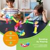PicassoTiles Magnetic Tiles Marble Run Building Blocks Rainbow Color with Slide Drop Funnels Tubes STEM Educational Toy Set Compatible Durable Construction Kit for Kids Age 3+ Preschool Learning PTG40 view 4
