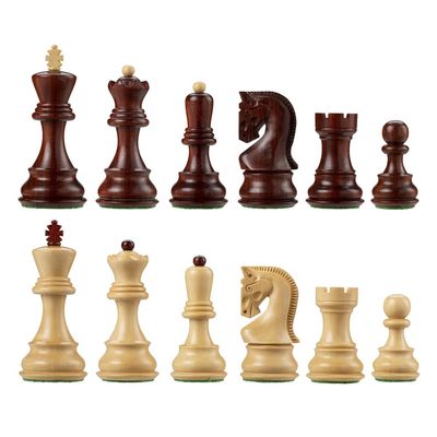 Bobby Fischer Zagreb Redwood & Boxwood Chess Set with 3.75 in. King  Premium Weighted Wooden Chess Pieces Only, Classic European Staunton Chess Set, Luxury Chess Set & Tournament Chess Set for Adults
