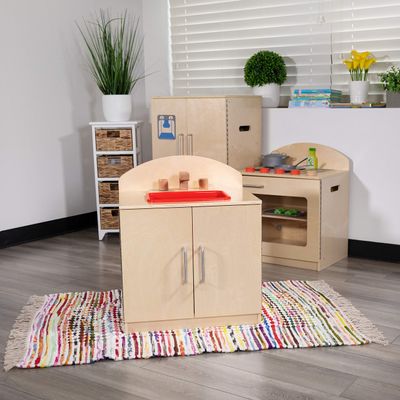 Flash Furniture Hercules Children's Wooden Kitchen Sink for Commercial or Home Use - Safe, Kid Friendly Design