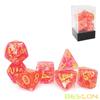 Bescon Dense-Core Polyhedral Dice Set of Peach, RPG 7-dice Set in Brick Box Packing view 3