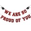 2025 Graduation Banner Party Decorations Red and Black, We are So Proud of You Congratulations Banner for High School College Red and Black Graduation Party Decorations 2025 view 1