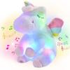 Athoinsu Musical Light up Unicorn Stuffed Animal Soft Furry Plush Toy with LED Night Lights Children's Day Birthday Gifts for Kids Toddler Girls,12'' view 1