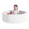 TRENDBOX Foam Ball Pit for Toddlers, 35x11 inch Soft Baby Ball Pit with Washable Velvet Cover (Balls not Included)-White view 1