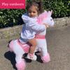 PonyCycle Model U-2021 Ride on White Horse Pink Unicorn Toy Plush Walking Animal Small Size for Age 3-5 Ux302 view 3