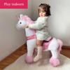 PonyCycle Model U-2021 Ride on White Horse Pink Unicorn Toy Plush Walking Animal Small Size for Age 3-5 Ux302 view 4
