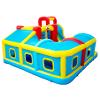 WELLFUNTIME Inflatable Bounce House with Slide, Jumping Castle with Blower and Wave Pool, Basketball Rim, Long Tunnel view 2