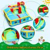 WELLFUNTIME Inflatable Bounce House with Slide, Jumping Castle with Blower and Wave Pool, Basketball Rim, Long Tunnel view 4
