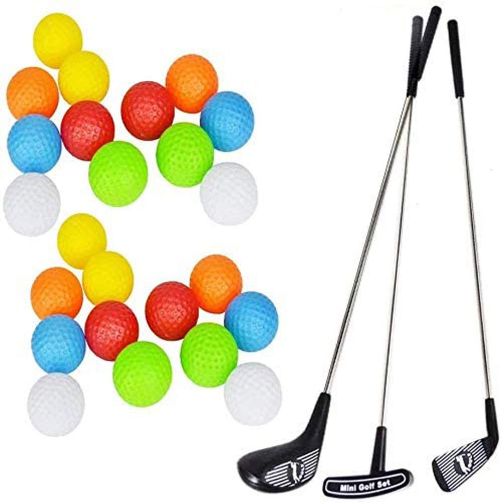 Golf 3 in1 Practice Rod Child Golf Practice Set 24 Color Golf Practice Balls 6 Colors Random Send Golf Practice Supplement Big Set