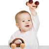 Organic Baby Push Car Wooden Toys 2pc Wood Car and Fine Movement Development and Infant Grasping Montessori Toys view 2