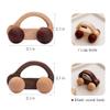 Organic Baby Push Car Wooden Toys 2pc Wood Car and Fine Movement Development and Infant Grasping Montessori Toys view 3