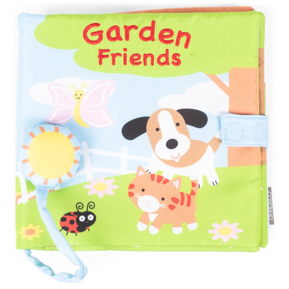DEMDACO Friends in The Garden Mossy Green 8 x 8 Plush Children's Soft Book Toy
