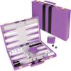 Premium Backgammon 18 Inches Large Purple - Backgammon Sets for Adults and Kids - Leatherette Back Gammon Board Game Set - Travel Backgammon Set Board Encased with Accessories view 3