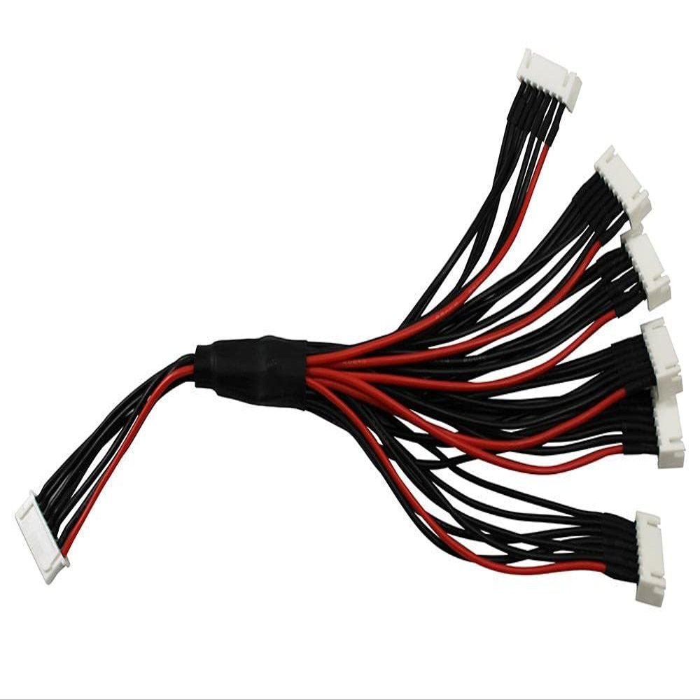 ExcelRC - EX-10043 (1) Parallel 7 Pin 6s Balance Lead (120mm) to (6) 7 Pin 6s Female Balance Leads (140mm) 22AWG