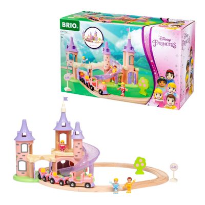 BRIO World Disney Princess Castle Set - 18-Piece FSC-Certified Wood Train Set and Accessories - Includes Moveable Classic Disney Princess Figurines, Castle, Tracks & More - Kids Ages 3 & Up