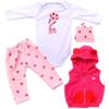 Reborn Dolls Clothes 22 inch 55cm for Reborn Baby Girl Clothing 22-23 inch Outfit Accessories 5pcs Reborn Baby Matching Clothes (Red Clothes) view 2