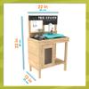 TP Toys Mud Play Kitchen For Kids - Indoor, Outdoor Toddler Toys Wooden Kitchen Playset w/ Accessories, Sink with Faucet, Durable, Weatherproof, Chalkboard, Wood Burner Stencils, Easy Assembly, Age 3+ view 3