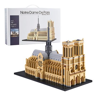 LUKHANG Big Architecture Model Kits Notre Dame Micro Blocks 7380 Pieces Paris Building Kit | Impressive Detail |Challenging Build | Lower Price Sturdy Structure|Gift for Adults 14+