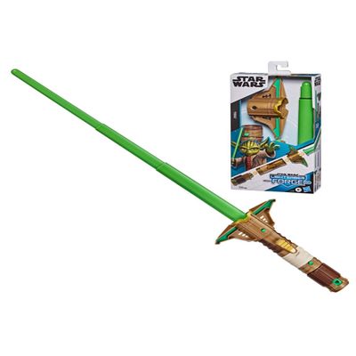 STAR WARS Lightsaber Forge Yoda Extendable Lightsaber Toy, Customizable Roleplay Toy for Kids Ages 4 and Up, Multicolor, Standard, (F1163)