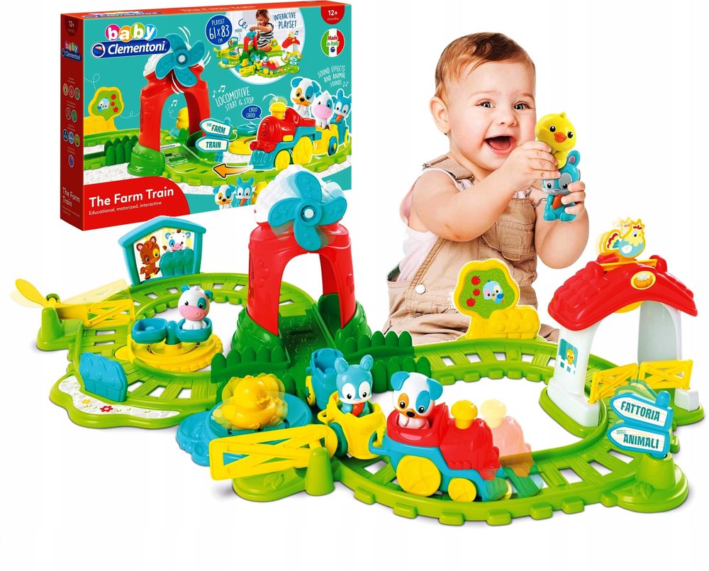 Clementoni - 17391 - Farm Railway Playset, Toys 1 Year