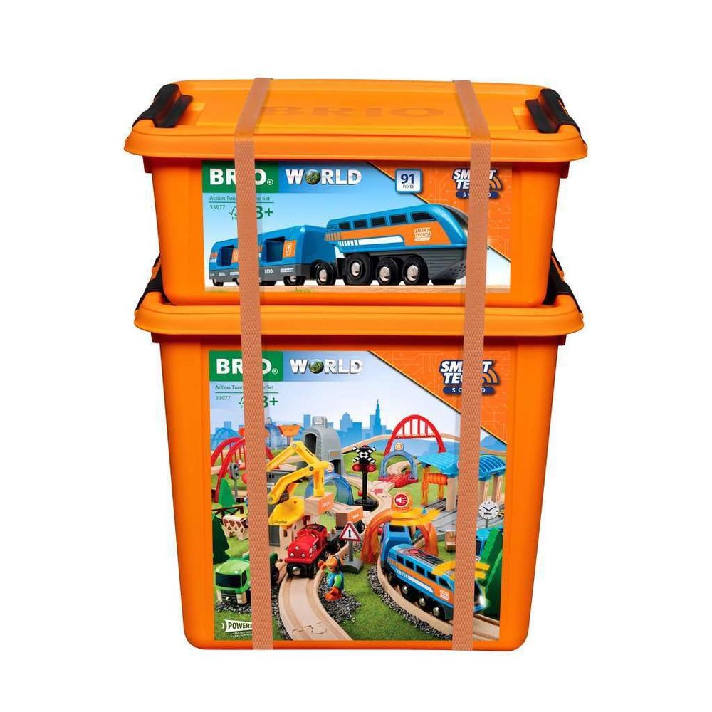 BRIO Smart Tech Sound Action Tunnel Deluxe Set - Interactive Wooden Train Toy | Child-Friendly Design | Magnetic Couplings | FSC-Certified Wood | Ideal for Toddlers & Kids
