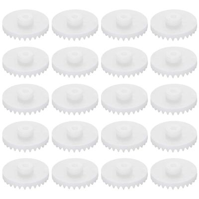 50Pcs Worm Gears, Bettomshin 15x2x4mm/0.59x0.08x0.16"(ODxIDxT) C282A 0.5Modulus Plastic Gear, White High Rotating Speed Wide Uses for Pulley Belt Shaft Robot RC Motor Worm Crown Hand DIY Car Kit