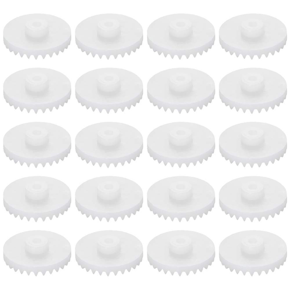 50Pcs Worm Gears, Bettomshin 15x2x4mm/0.59x0.08x0.16"(ODxIDxT) C282A 0.5Modulus Plastic Gear, White High Rotating Speed Wide Uses for Pulley Belt Shaft Robot RC Motor Worm Crown Hand DIY Car Kit