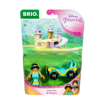 BRIO - 33359 Disney Princess Jasmine & Wagon | 2 Piece Toy Train for Kids Ages 3 and Up Multicolor