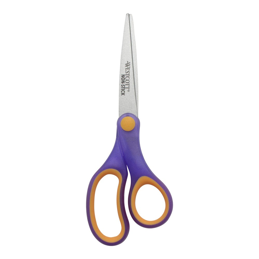 Westcott Non-Stick Student Scissors for Classroom Use, Ideal for Crafting and School Projects, Perfect for Kids Ages 12+, Back to School Supplies, 7-Inch, Assorted Colors