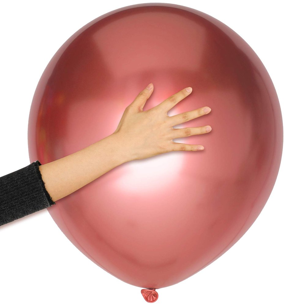 10 Pieces 18 Inch Metallic Balloons Shiny Latex Balloons for Birthday Wedding Party Decoration (Rose Gold)