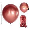 10 Pieces 18 Inch Metallic Balloons Shiny Latex Balloons for Birthday Wedding Party Decoration (Rose Gold) view 2