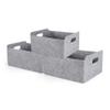 Welaxy Storage Baskets Collapsible Felt Storage bin Foldable Shelf Drawers Organizers Bins organizie Box with Handles for Kids Toys pet Toy Books Clothes Makeup Junk organise (Gray x 3) view 1