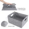 Welaxy Storage Baskets Collapsible Felt Storage bin Foldable Shelf Drawers Organizers Bins organizie Box with Handles for Kids Toys pet Toy Books Clothes Makeup Junk organise (Gray x 3) view 2