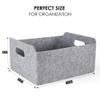 Welaxy Storage Baskets Collapsible Felt Storage bin Foldable Shelf Drawers Organizers Bins organizie Box with Handles for Kids Toys pet Toy Books Clothes Makeup Junk organise (Gray x 3) view 3