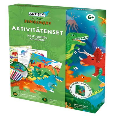 Artista 9301928 Dinosaur Activity, DIY Kit for Children, Craft, Creative Set in Practical Storage Box