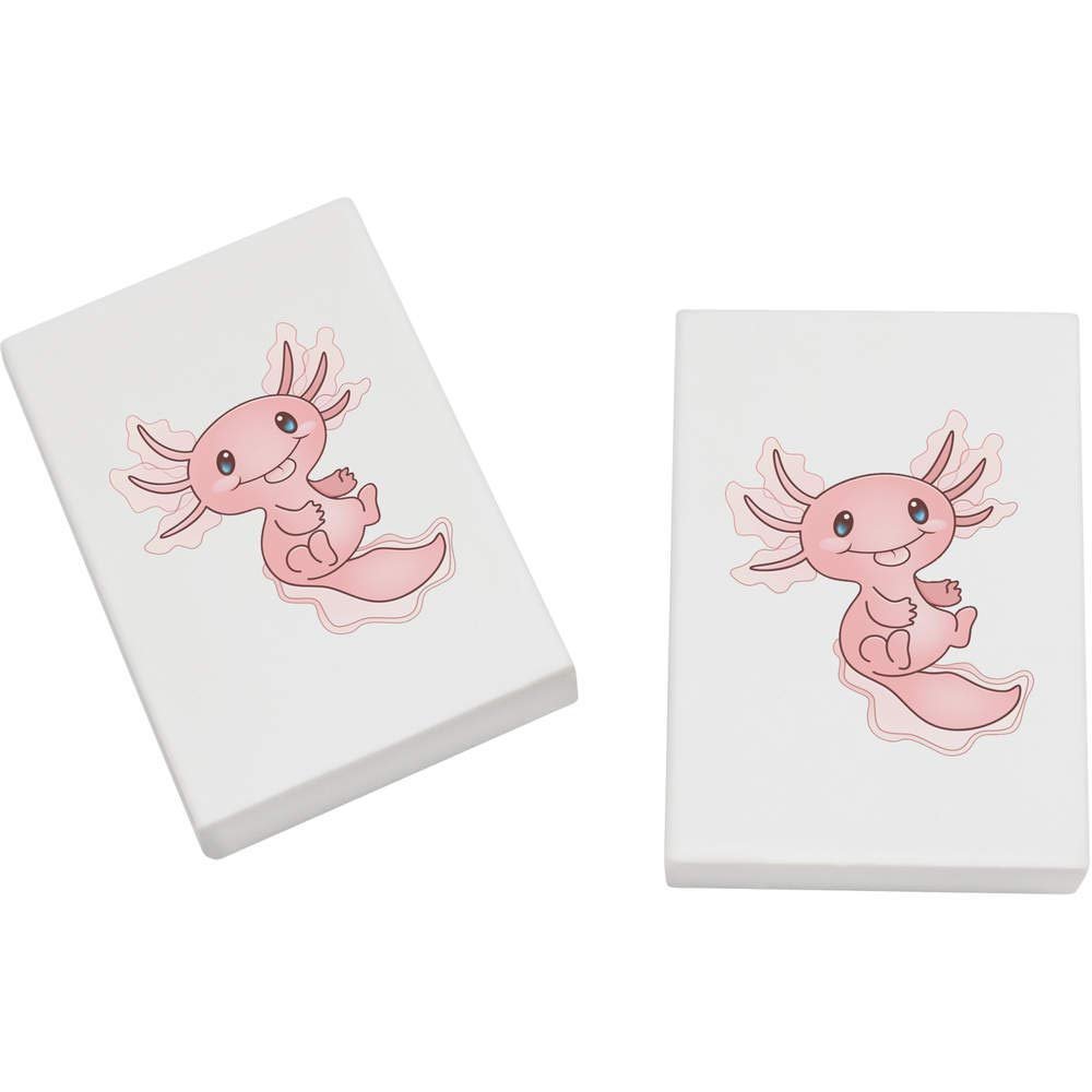 Azeeda 2 x 45mm 'Cute Axolotl' Erasers/Rubbers (ER00026531)