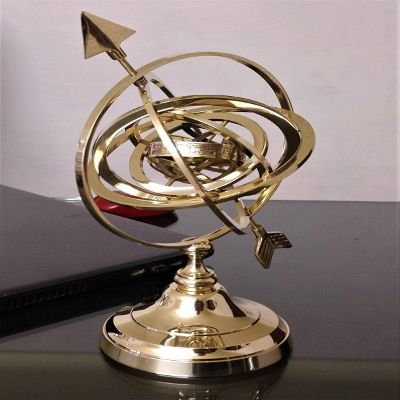 Castle Instruments 14 inches Large Antique Armillary Sphere Globe Replica Gift; Vintage Table Decor and Gift (Gold)