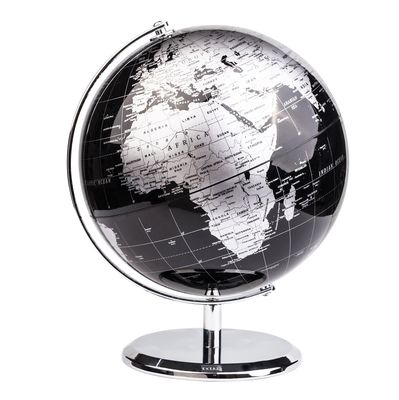 ANNOVA Metallic World Globe Black  Educational/Geographic/Modern Desktop Decoration - Stainless Steel Arc and Base/Earth World - Metallic Black - for School, Home, and Office (8-Inch)
