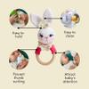Chippi & Co Crochet Baby Rattle, Crochet Baby Toys, Stuffed Baby Doll, Organic Wooden Newborn Toys, Knitted Stuffed Animals for Babies Boy, Girl, Baby Shower Gifts for New Mom, Dad (Rosie Bunny) view 2