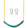 TURFEE Heavy Duty Swing Seat Green Color with 66 Chain, Swing Set Accessories Replacement with Snap Hooks for Kids Outdoor Play Playground view 1