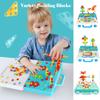 316 Pieces Electric Drill Puzzle Toy Set Creative Games and Fun, Mosaic Puzzle Kit with Screwdriver Tool, STEM Toys 3D Construction Engineering Building Blocks Toys for Kids Age 3-12 Years Old view 3