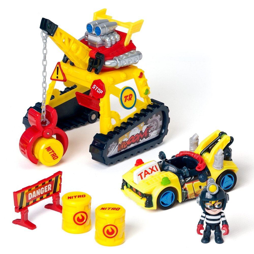 T-Racers Turbo Crane Challenge  Crane and Accessories with Exclusive Driver and car