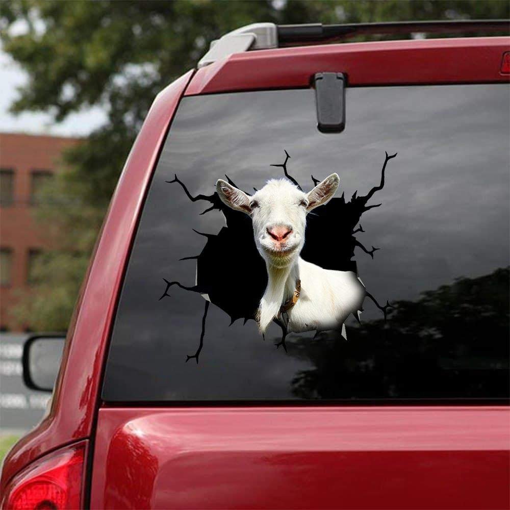 Ocean Gift Alpine Goat Car Decals, Farm Animal Car Stickers Pack of 2 - Sticker for Car Windows, Walls Series 7 Size 8" x 8"