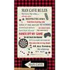 24" X 44" Panel Man Cave Rules Games Darts TV Remote Video Games Playing Cards Dice Cream Cotton Fabric Panel (D511.40) view 1